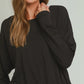 Double Lined Bubble Hem Long Sleeve Top by Umgee in Black