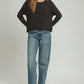 Double Lined Bubble Hem Long Sleeve Top by Umgee in Black