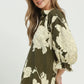 Floral Split Neck Blouse by Umgee in Olive