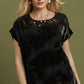 Abstract Velvet Burnout Short Sleeve Top by Umgee in Black
