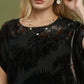 Abstract Velvet Burnout Short Sleeve Top by Umgee in Black