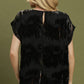 Abstract Velvet Burnout Short Sleeve Top by Umgee in Black