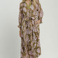 Collared Print Midi Dress by Umgee in Olive Mix