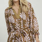 Collared Print Midi Dress by Umgee in Olive Mix