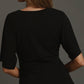 Half Sleeve Top with Ruching Detail by Umgee in Black