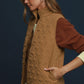 Wanderlight Quilted Zip-Up Vest by Umgee in Camel