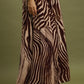 Zebra Print Wide Leg Maxi Skirt by Umgee in Brown