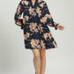 Floral Print Mini Dress by Umgee in Navy