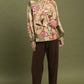 Floral Print Smocked Sleeve Blouse by Umgee in Olive