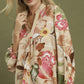 Floral Print Smocked Sleeve Blouse by Umgee in Olive