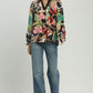 Floral Print Smocked Sleeve Blouse by Umgee in Black