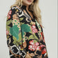 Floral Print Smocked Sleeve Blouse by Umgee in Black