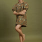 Jacquard Mini Dress by Umgee in Taupe Mix