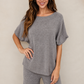 Ultra Soft Short Sleeve Knit Top by Milio Milano in Mochaccino