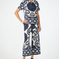 Abba Top by Trina Turk in Sumi Blue/Whitewash