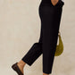 Illy Crop Straight Trouser by White Stuff in Pure Black