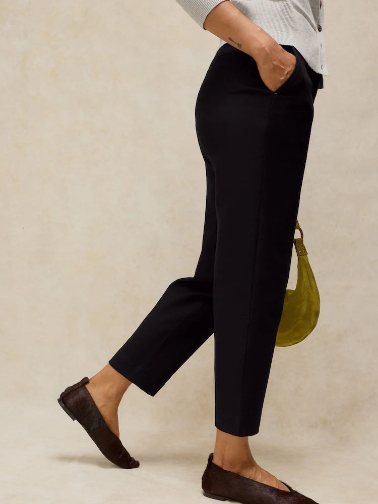 Illy Crop Straight Trouser by White Stuff in Pure Black