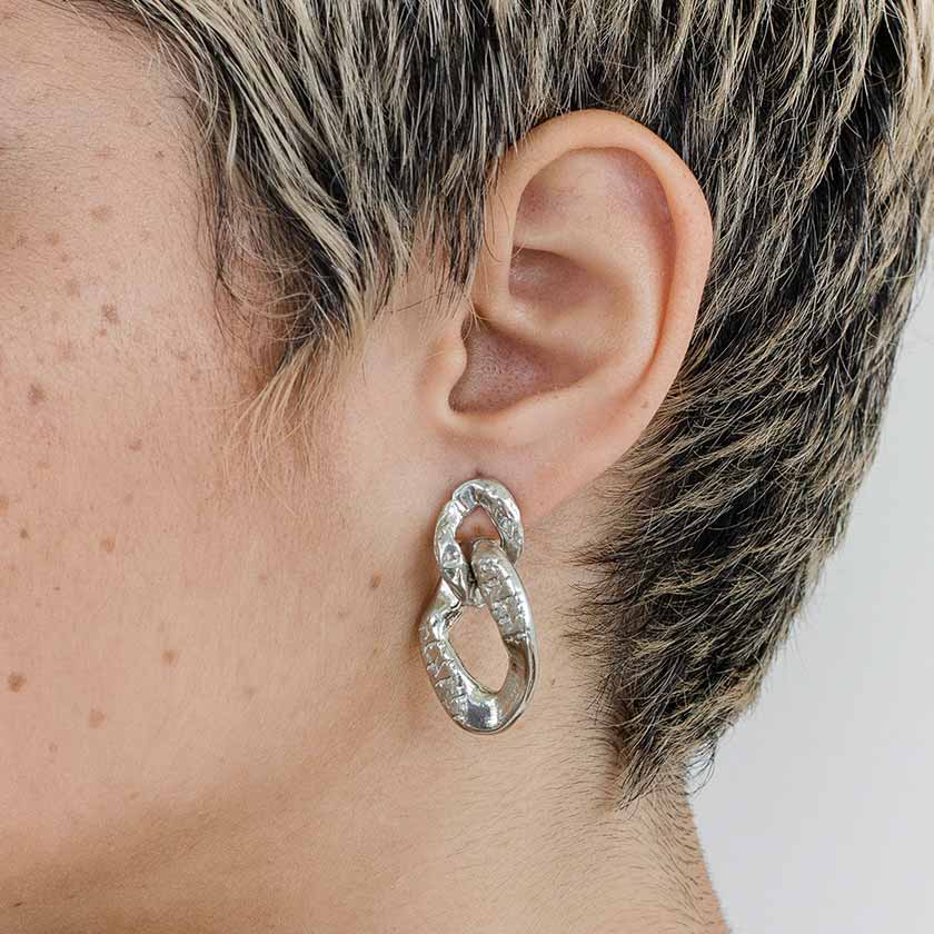 Mixi Earrings by Anne-Marie in Silvery