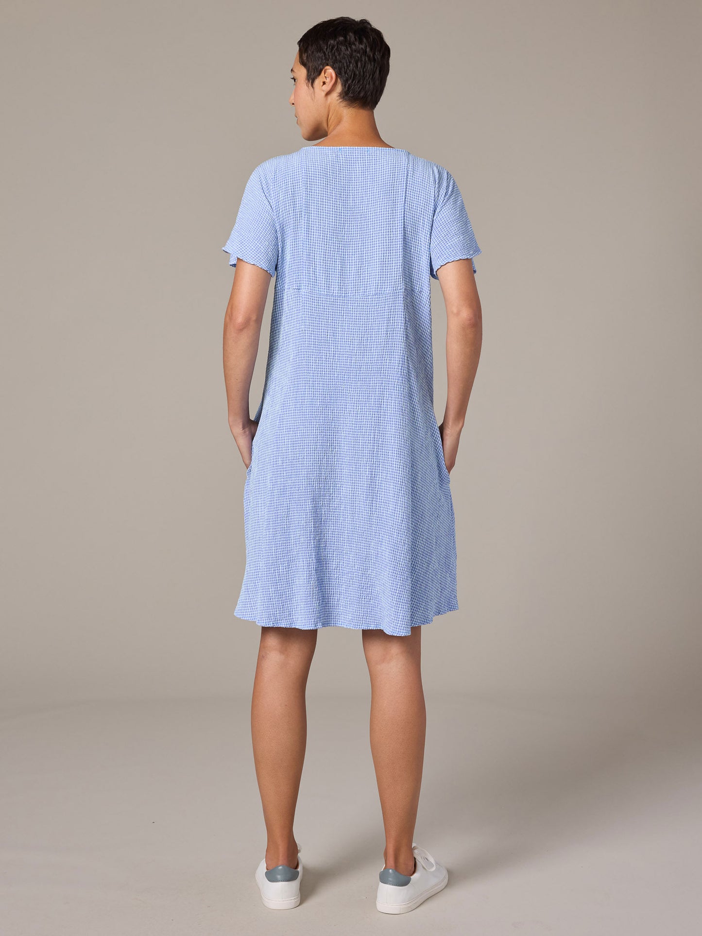 V Neck Swing Dress by Cut Loose in Forget Me Not