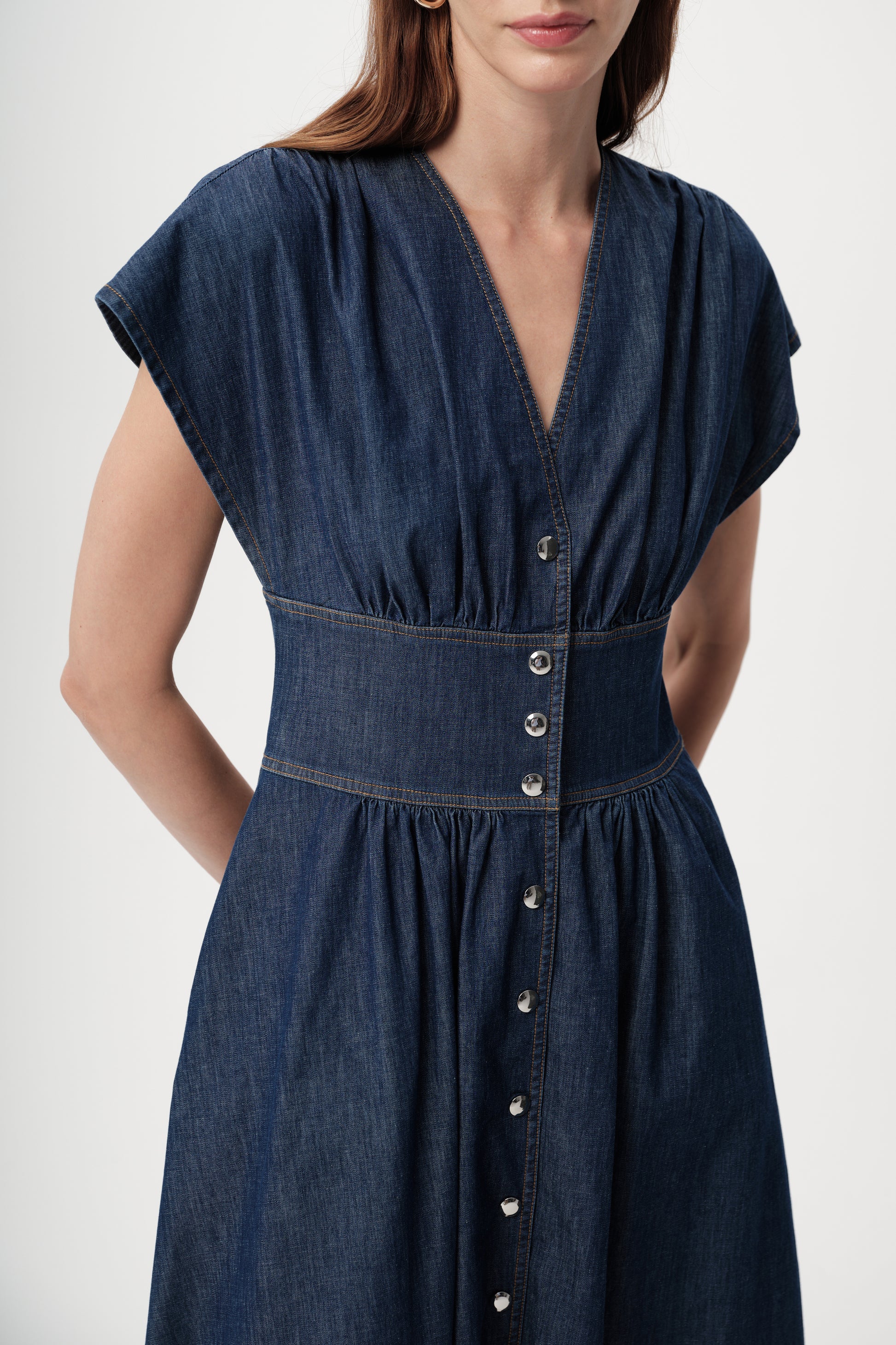 exquise blue dress EXQUISE Evan Dress In Blue