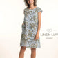 Map Print Dress by Linen Luv in Ciel