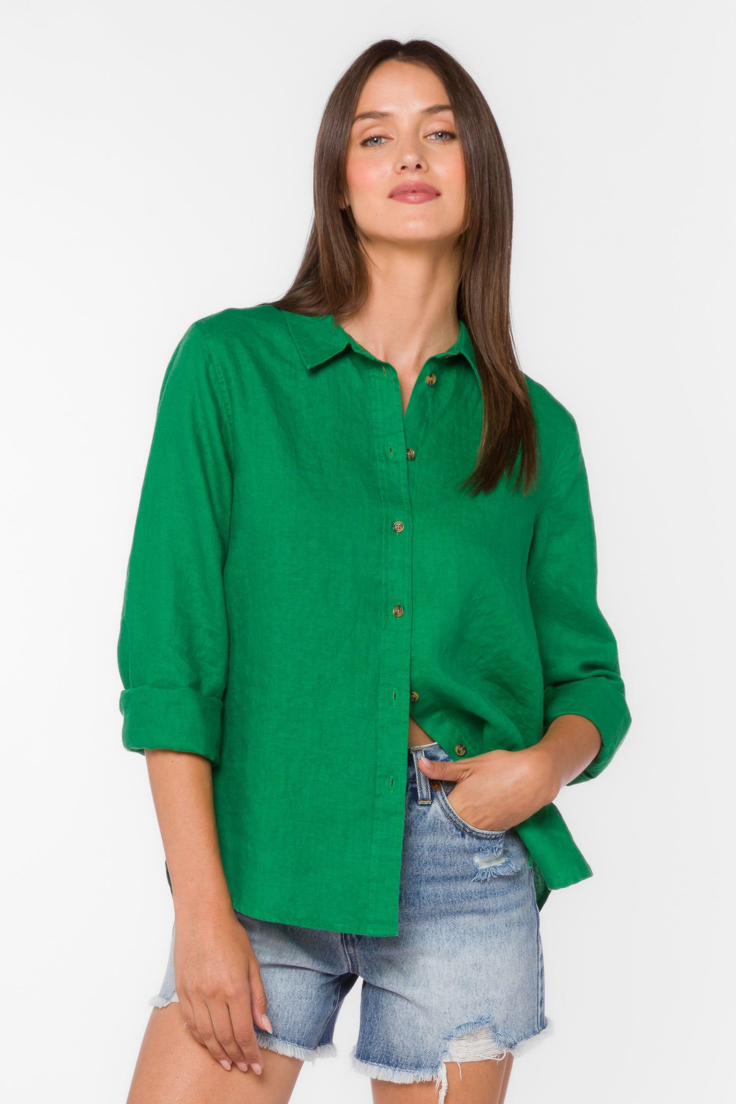 Carmine Top by Velvet Heart in Green Foliage