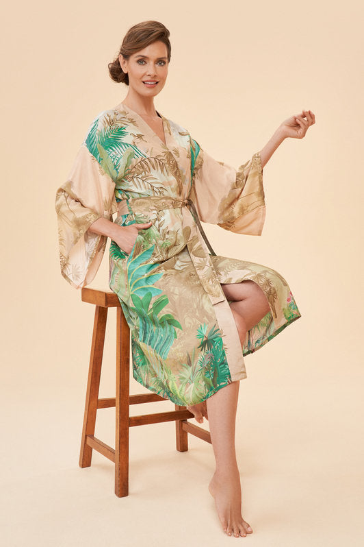Oasis Kimono Gown by Powder UK in Coconut