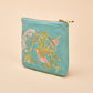 Velvet Embroidered Hummingbird Mini Pouch by Powder UK in Aqua