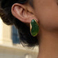 Maelie 18K Gold Non-Tarnish Resin Drop Earring by Flanerie by MAIQ in Green