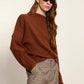 Ribbed Dolman Sweatshirt by Sanctuary in Burnt Cocoa