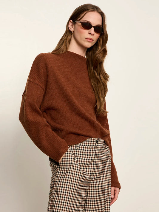 Ribbed Dolman Sweatshirt by Sanctuary in Burnt Cocoa