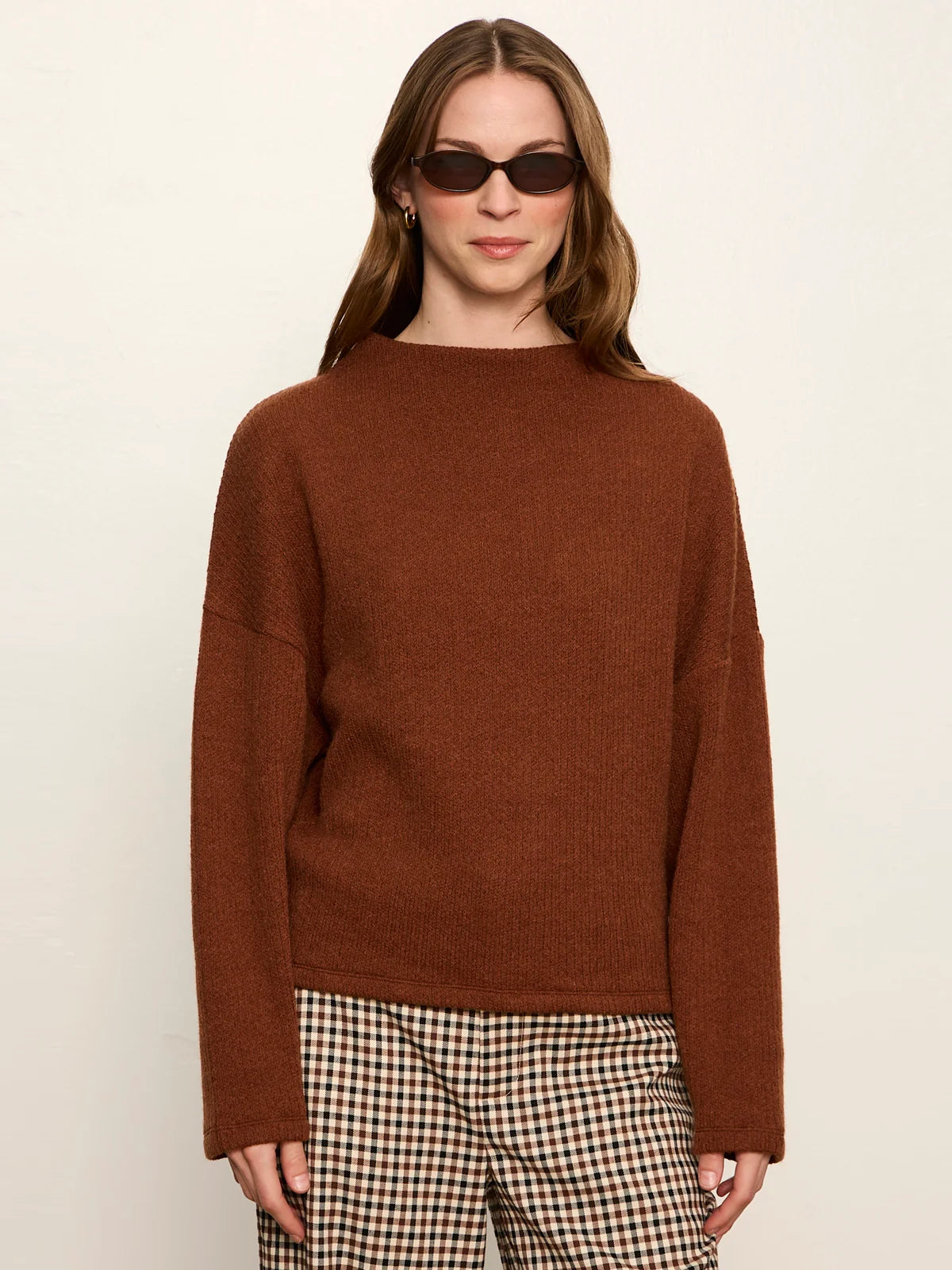 Ribbed Dolman Sweatshirt by Sanctuary in Burnt Cocoa