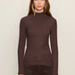 Long Sleeve Mock Essential Top by Sanctuary in Semi Sweet