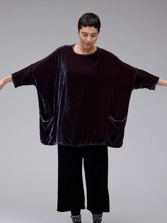 Velvet Pullover Top by Cut Loose in Seal
