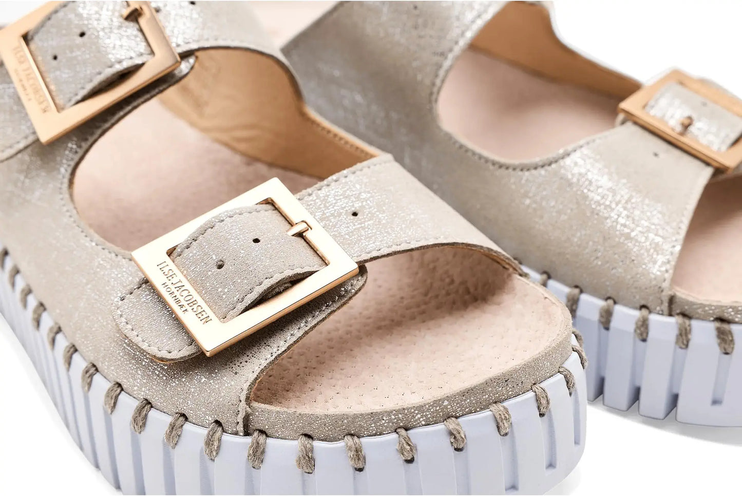 Tulip Slide Sandals by Ilse Jacobsen in Silver