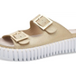 Tulip Slide Sandals by Ilse Jacobsen in Platin