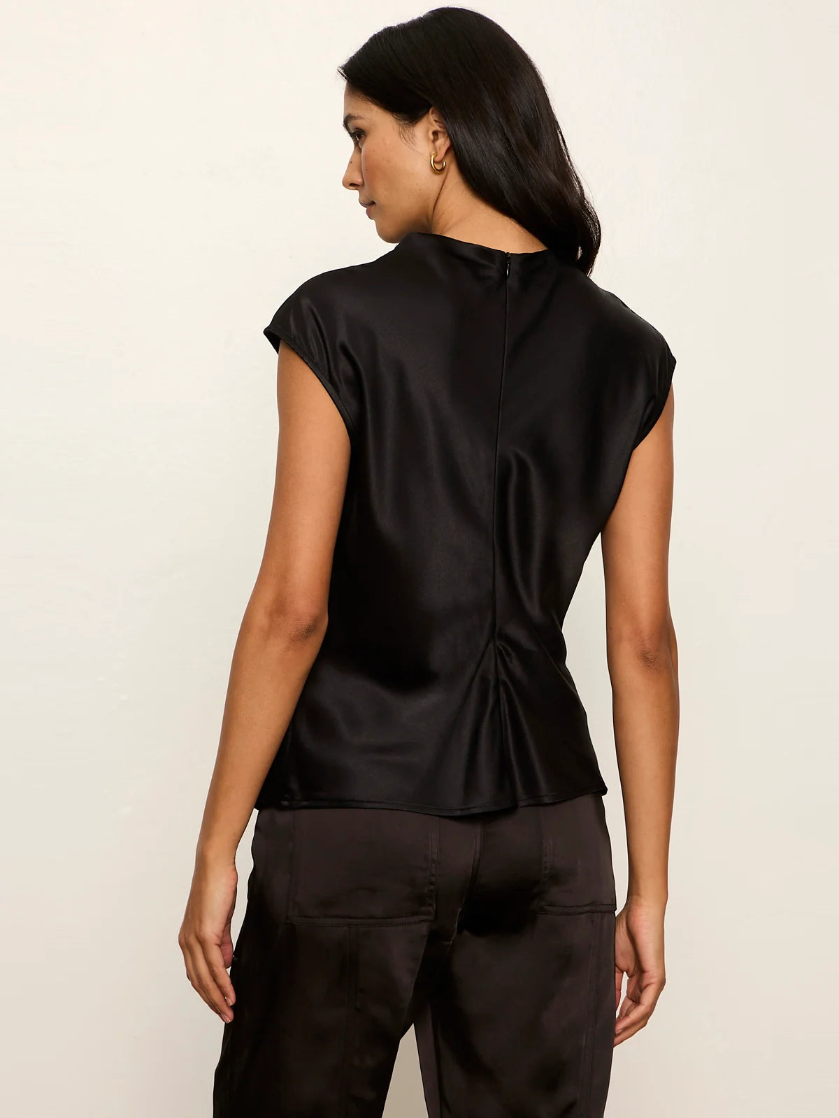 Nights With You Satin Shell Top by Sanctuary in Black