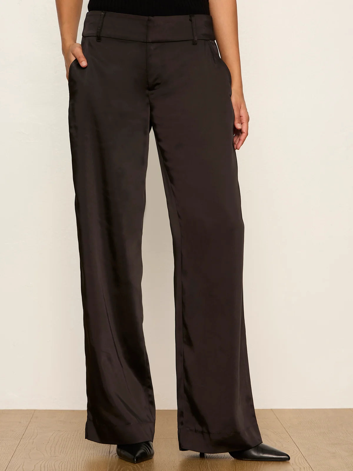 Spotlight Satin Trouser by Sanctuary in Black