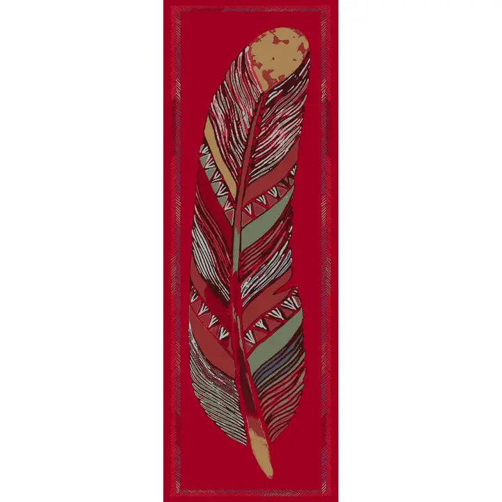 Ohio Big Feather Printed Wool Stole by Supplement d'AM in Ruddy