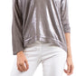 Alexis Long Sleeve Shimmery Top by Gigi Moda in Charcoal