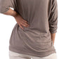 Alexis Long Sleeve Shimmery Top by Gigi Moda in Chocolate