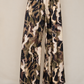 Watercolor Print Wide Leg Pants by Milio Milano in Green/Brown