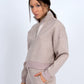 Mailyn Soft Knit W/ Satin Trim Top by RD Style in Taupe Melange