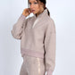 Mailyn Soft Knit W/ Satin Trim Top by RD Style in Taupe Melange