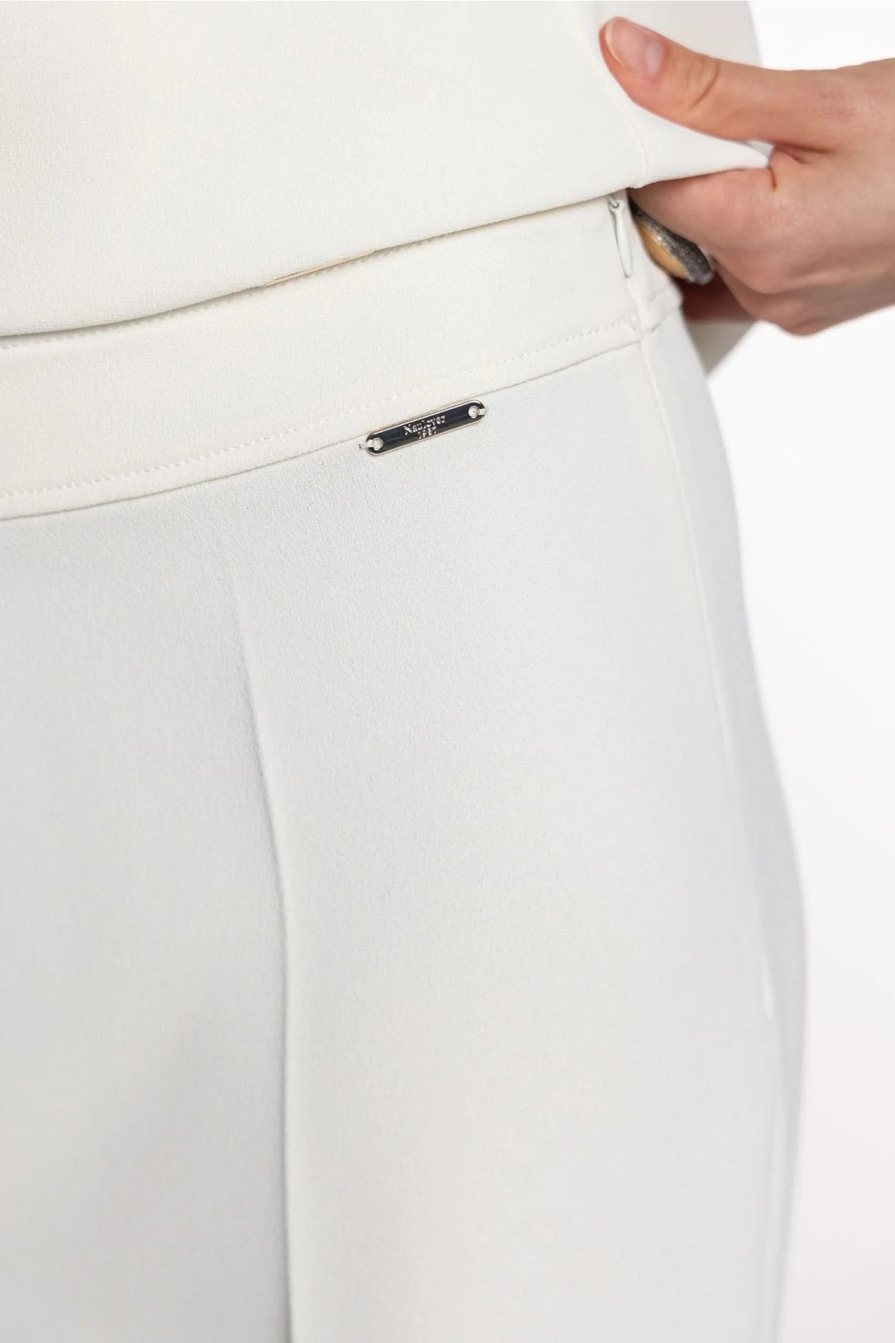 Straight Leg Double Crepe Pant by Naulover in Crudo