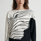 Amellia River Print Top by Wild Cosmos in Black Mix