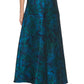 Brocade Jacquard Ball Gown Skirt by Muse in Ocean Blue