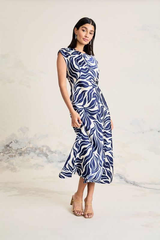 Dress by Maggy London in Cream & Navy