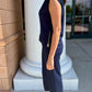 DreamTech Pleated Shoulder Tank with Cropped Pant by Softies in Midnight