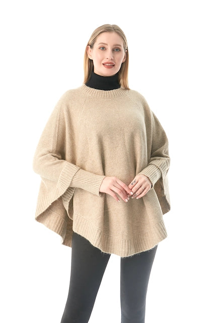 Brighton Poncho by Pretty Persuasions in Beige